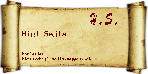 Higl Sejla névjegykártya